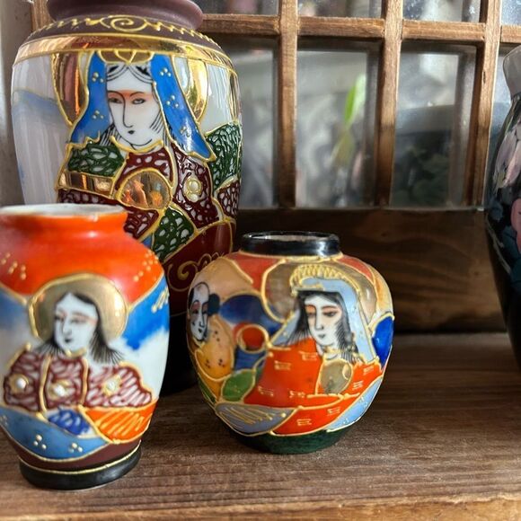 3 Small Satsuma Vases - Made In Japan - - Picture 14 of 16